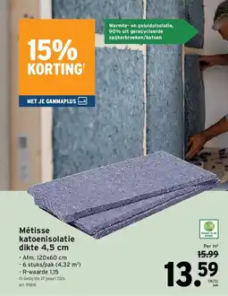 GAMMA Métisse katoenisolatie dikte 4,5 cm aanbieding