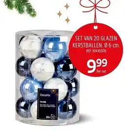 Brico Set van 20 glazen kerstballen aanbieding