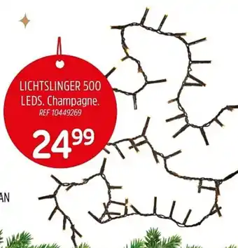 Brico Lichtslinger 500 leds champagne aanbieding