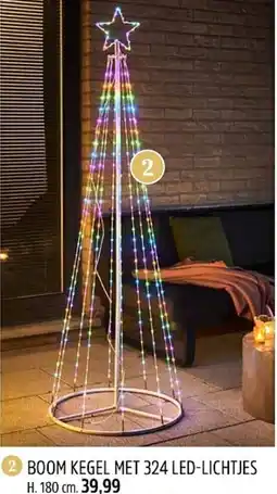 Brico Boom kegel met 324 led-lichtjes aanbieding