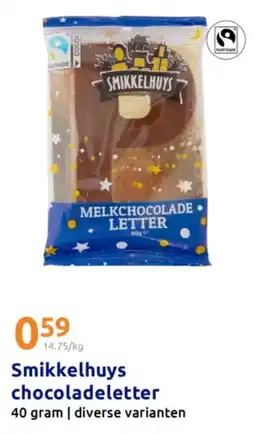 Action Smikkelhuys chocoladeletter aanbieding