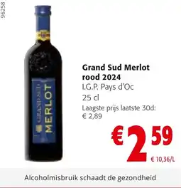 Colruyt Grand Sud Merlot rood 2024 aanbieding