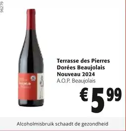 Colruyt Terrasse des Pierres Dorées Beaujolais Nouveau 2024 aanbieding