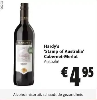 Colruyt Hardy's 'Stamp of Australia' Cabernet-Merlot aanbieding