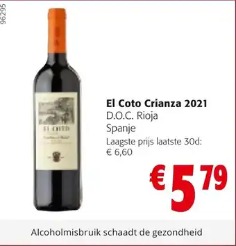 Colruyt El Coto Crianza 2021 aanbieding