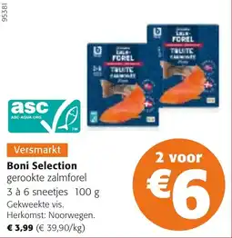 Colruyt Boni Selection gerookte zalmforel aanbieding