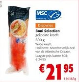 Colruyt Boni Selection gekookte kreeft aanbieding