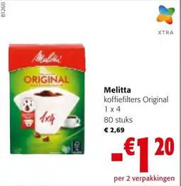 Colruyt Melitta Koffiefilters Original 1 x 4 aanbieding