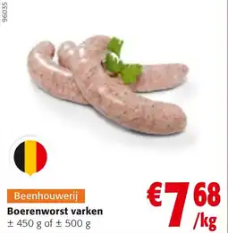 Colruyt Boerenworst varken aanbieding