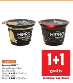 Colruyt Danone HiPRO alle puddings of bars aanbieding