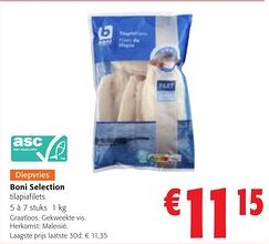 Colruyt Boni Selection Tilapiafilets aanbieding
