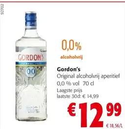 Colruyt Gordon’s Original alcoholvrij aperitief 0,0 % vol 70 cl aanbieding