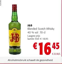 Colruyt J&B Blended Scotch Whisky 40 % vol 70 cl aanbieding