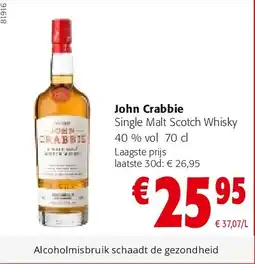 Colruyt John Crabbie Single Malt Scotch Whisky aanbieding