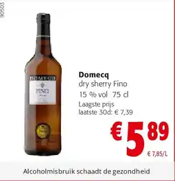 Colruyt Domecq dry sherry Fino aanbieding