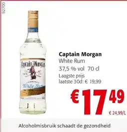 Colruyt Captain Morgan White Rum 37,5 % vol 70 cl aanbieding