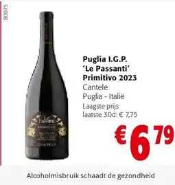 Colruyt Puglia I.G.P. ‘Le Passanti’ Primitivo 2023 aanbieding