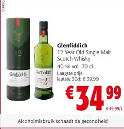 Colruyt Glenfiddich 12 Year Old Single Malt Scotch Whisky aanbieding