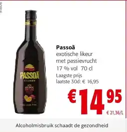 Colruyt Passoã exotische likeur met passievrucht 17 % vol 70 cl aanbieding