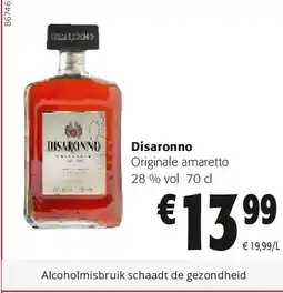 Colruyt Disaronno Originale amaretto 28 % vol 70 cl aanbieding