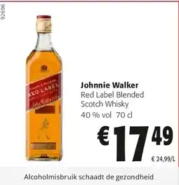 Colruyt Johnnie Walker Red Label Blended Scotch Whisky aanbieding