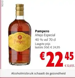 Colruyt Pampero Añejo Especial 40 % vol 70 cl aanbieding