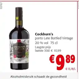 Colruyt Cockburn’s porto Late Bottled Vintage 20 % vol 75 cl aanbieding