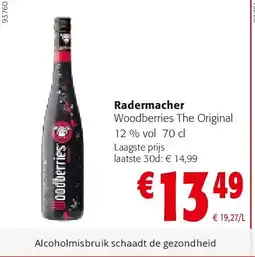 Colruyt Radermacher Woodberries The Original 12 % vol 70 cl aanbieding