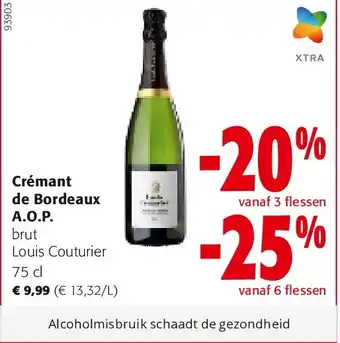 Crémant de Bordeaux A.O.P. brut Louis Couturier 75 cl