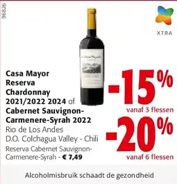 Colruyt Reserva Cabernet SauvignonCarmenere-Syrah aanbieding