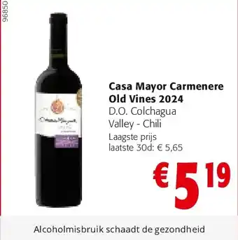 Colruyt Casa Mayor Carmenere Old Vines 2024 aanbieding