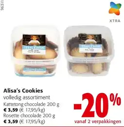 Colruyt Alisa’s Cookies Kattetong chocolade 200 g aanbieding
