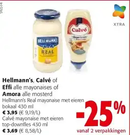 Colruyt Hellmann’s Real mayonaise met eieren bokaal 430 ml aanbieding