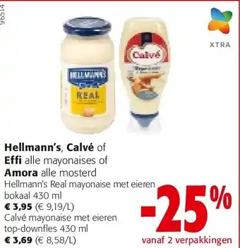 Colruyt Hellmann’s Real mayonaise met eieren bokaal 430 ml aanbieding