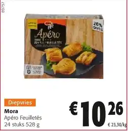 Colruyt Mora Apéro Feuilletés 24 stuks 528 g aanbieding
