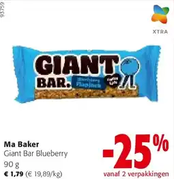 Colruyt Ma Baker Giant Bar Blueberry 90 g aanbieding