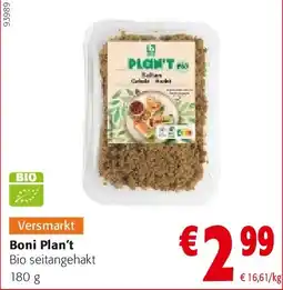 Colruyt Boni Plan’t Bio seitangehakt 180 g aanbieding