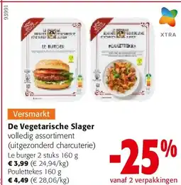 Colruyt De Vegetarische Slager Le burger 2 stuks 160 g aanbieding