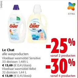 Colruyt Le Chat Vloeibaar wasmiddel Sensitive 33 dosissen 1,485 L aanbieding