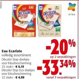 Colruyt Eau Ecarlate Décolor Stop doekjes voor kleurbescherming 22 stuks aanbieding