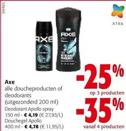 Colruyt Axe Deodorant Apollo spray 150 ml aanbieding