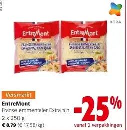 Colruyt EntreMont Franse emmentaler Extra fijn 2 x 250 g aanbieding