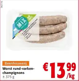 Colruyt Worst rund-varkenchampignons aanbieding