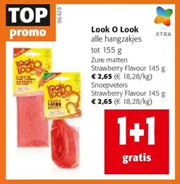 Colruyt Look O Look Zure matten Strawberry Flavour 145 g aanbieding