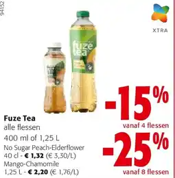 Colruyt Fuze Tea No Sugar Peach-Elderflower 40 cl aanbieding