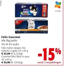 Colruyt Felix Gourmet Gourmet Mini filets in saus 40 x 85 g aanbieding