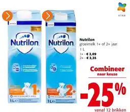 Colruyt Nutrilon groeimelk 1+ of 2+ jaar 1 L aanbieding