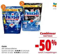 Colruyt Finish Quantum 68 stuks aanbieding