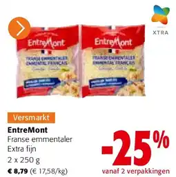 Colruyt EntreMont Franse emmentaler Extra fijn 2 x 250 g aanbieding