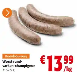 Colruyt Worst rundvarken-champignon aanbieding